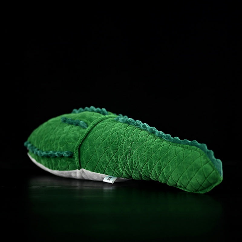Angled rear view of Astraspis stuffed animal highlighting its quilted tail and realistic design by SoftDaysLab