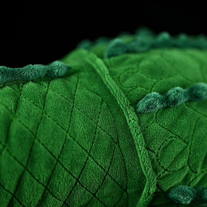 Detailed view of Astraspis plush mouth and face, featuring soft fabric and realistic teeth by SoftDaysLab