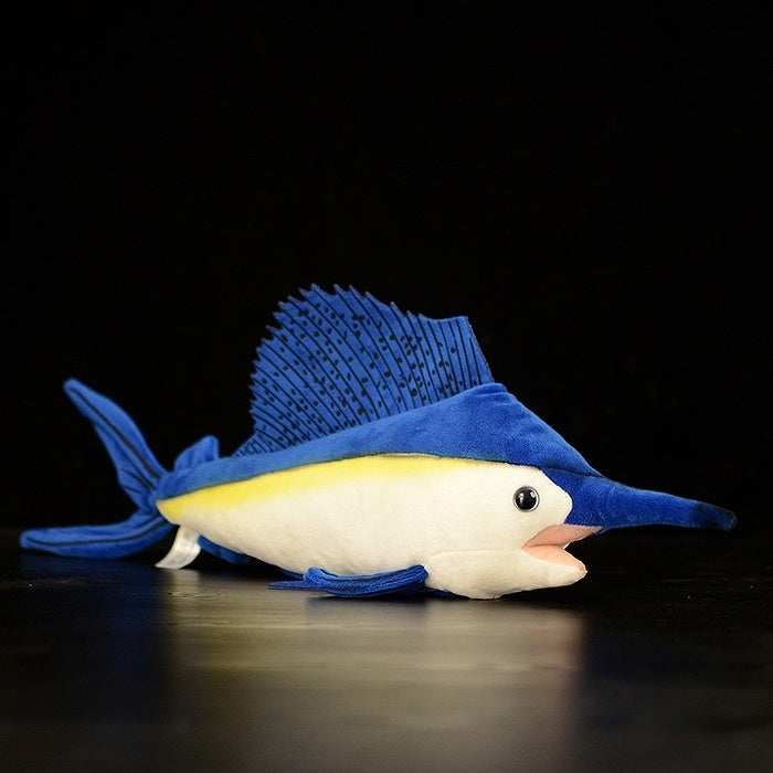 SoftDaysLab adorable Indo-Pacific Sailfish plush toy with realistic details and vibrant design