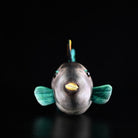 Front view of a Greenfin Horse-Faced Filefish plush toy with detailed facial features and vibrant fins