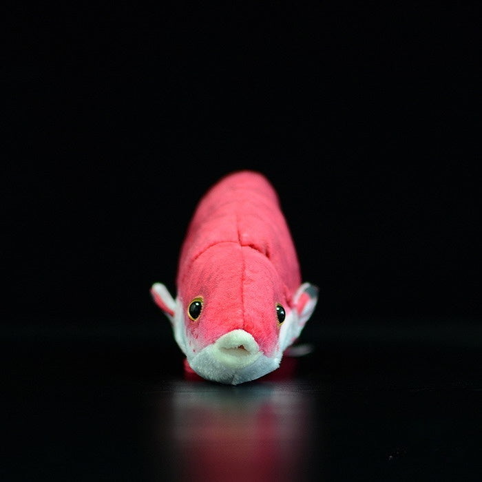 Front view of a Cuban Spotfin Hogfish plush toy, highlighting its lifelike face and realistic details
