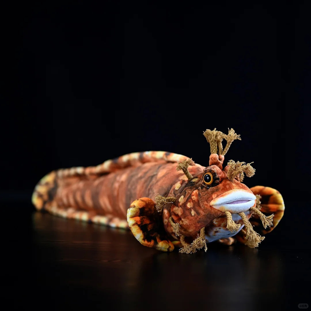 Realistic Japanese Warbonnet Fringed Blenny plush by SoftDaysLab, featuring lifelike details