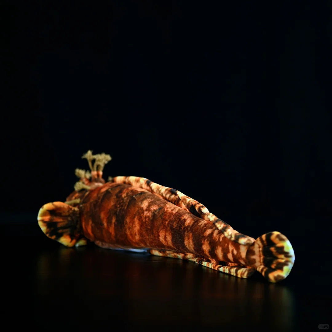 Back view of the Japanese Warbonnet Fringed Blenny plush, highlighting its realistic tail design