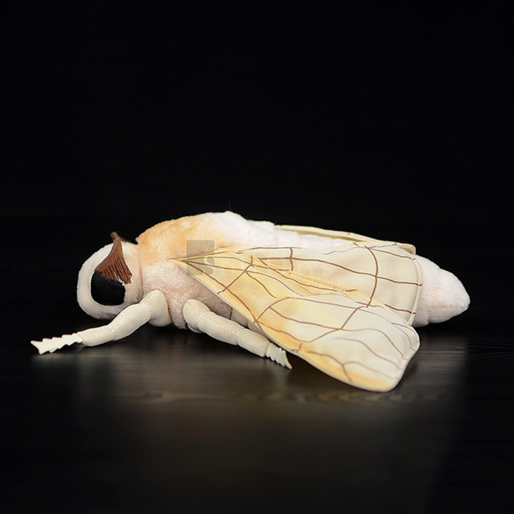 SoftDaysLab Silk Moth plush toy with realistic wings, soft fabric, and detailed insect-like design