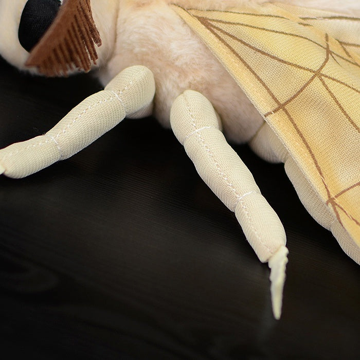 Detailed view of Silk Moth plush toy’s soft legs, crafted for a realistic insect-like appearance