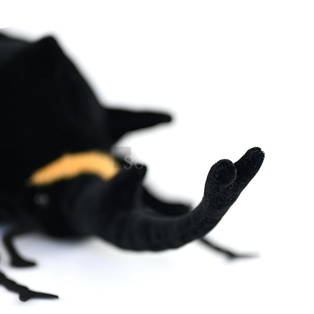 Close-up of the Mars rhino beetle plush horn, featuring soft and realistic details for bug enthusiasts
