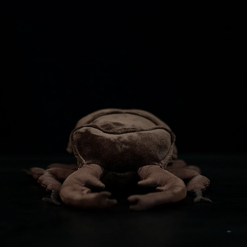 Front view of Realistic Stag Beetle Insert Plush Toy, showcasing detailed horns and a natural design