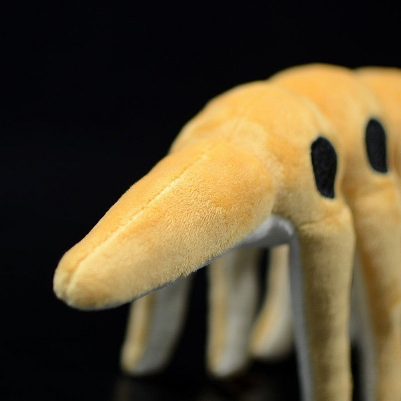 Close-up of the Microdictyon plush toy’s pointed tail, designed with a realistic touch for prehistoric enthusiasts