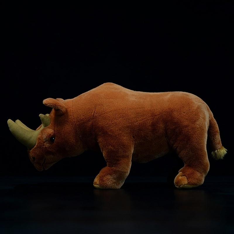 Detailed side profile of Arsinoitherium stuffed animal with lifelike features by SoftDaysLab