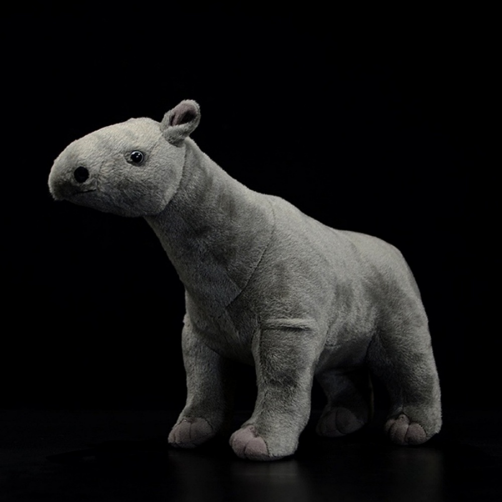 Realistic Paraceratherium plush toy with soft gray fur, perfect for prehistoric animal enthusiasts