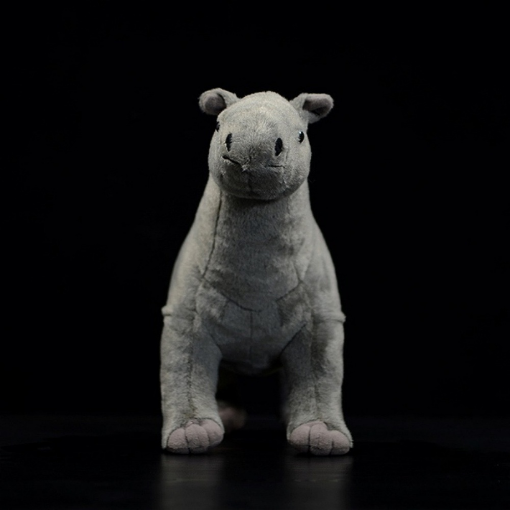 Front view of Paraceratherium plush toy with detailed features, crafted by SoftDaysLab