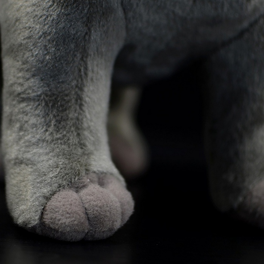 Close-up of Paraceratherium plush toy’s feet, featuring soft, textured details for realism
