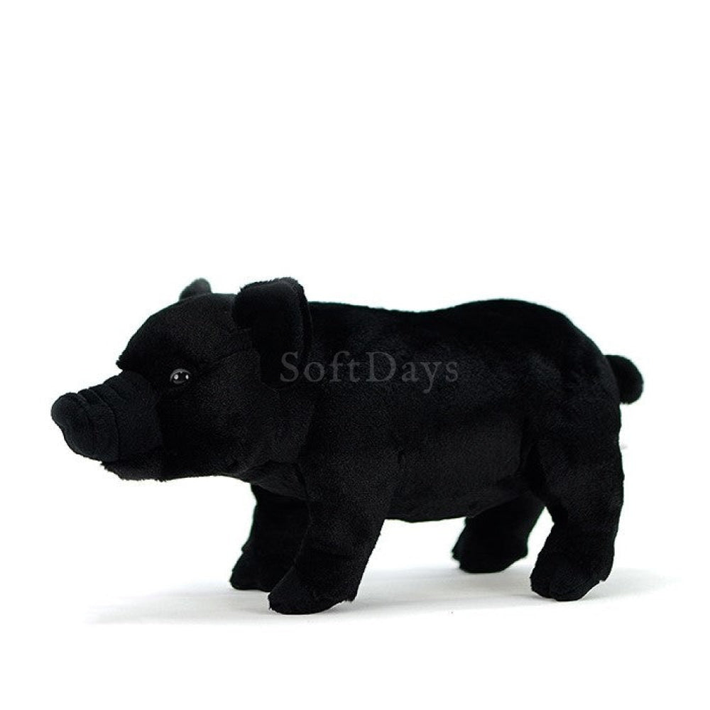 Lifelike Black Pig Soft Stuffed Plush Toy – Adorable and Cuddly