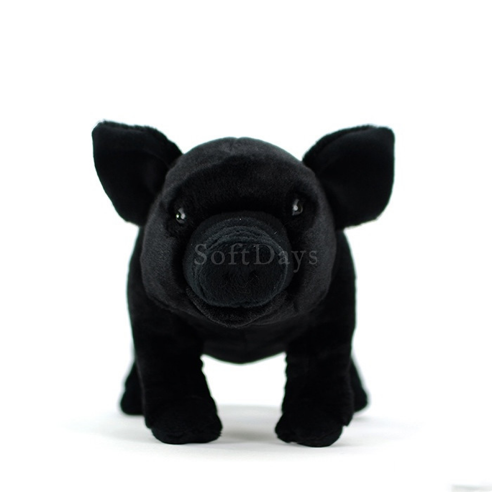 Lifelike Black Pig Soft Stuffed Plush Toy – Adorable and Cuddly