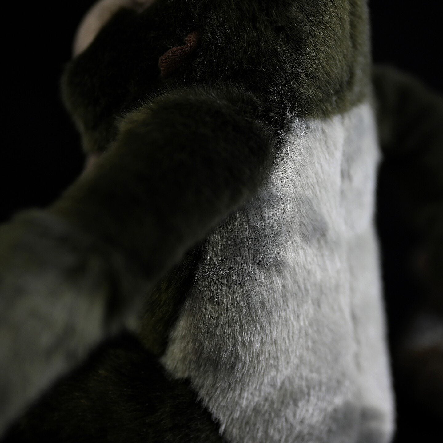 SoftDaysLab Silverback Gorilla plush toy fur close-up, emphasizing the realistic and soft texture