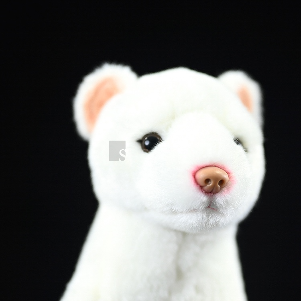 Realistic Standing Ermine Plush – Soft and Adorable White Stoat Toy