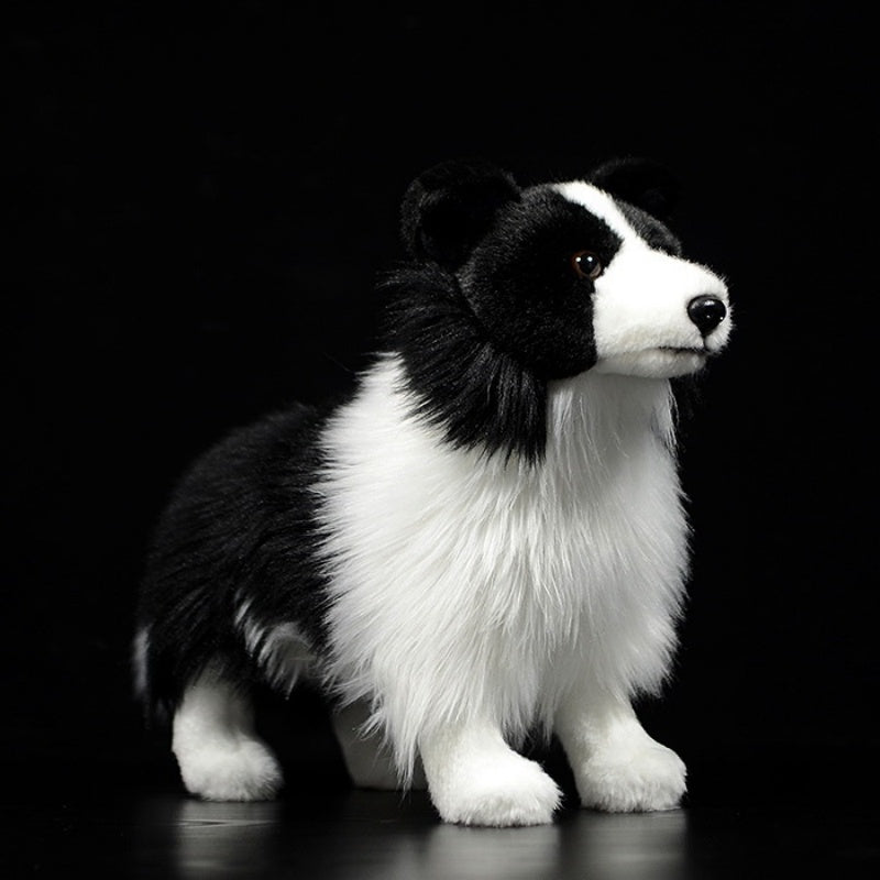 Realistic Border Collie plush toy with lifelike fur and details, perfect for dog lovers by SoftDaysLab
