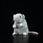 Adorable standing grey house mouse plush toy showcasing its adorable face and realistic design