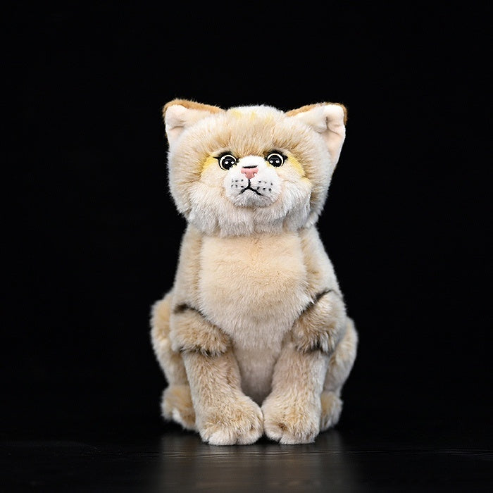Front view of an adorable sand cat plush toy with lifelike design, perfect for wildlife lovers by SoftDaysLab