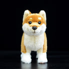 Front view of a Shiba Inu plush toy showcasing its adorable face and soft, realistic fur
