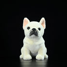 Front view of a cream French Bulldog plush toy with lifelike details and soft fur, perfect for cuddles