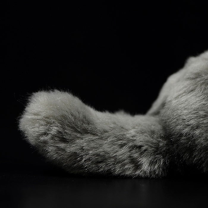 Detailed view of British Blue Shorthair Cat plush toy’s plush tail, soft and lifelike by SoftDaysLab