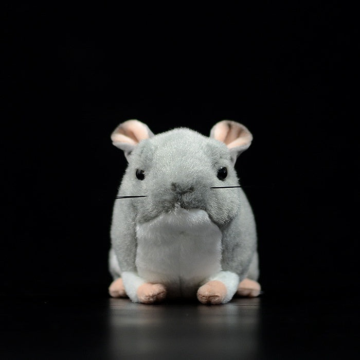 Front view of SoftDaysLab's chinchilla stuffed animal, showcasing its adorable face and design