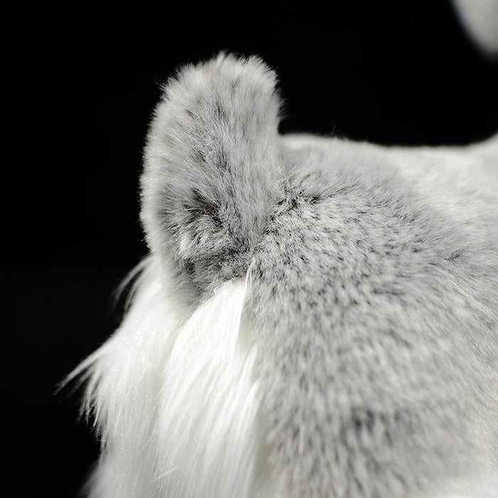 Tail detail of the Salt and Pepper Miniature Schnauzer plush toy, featuring a soft and realistic design by SoftDaysLab
