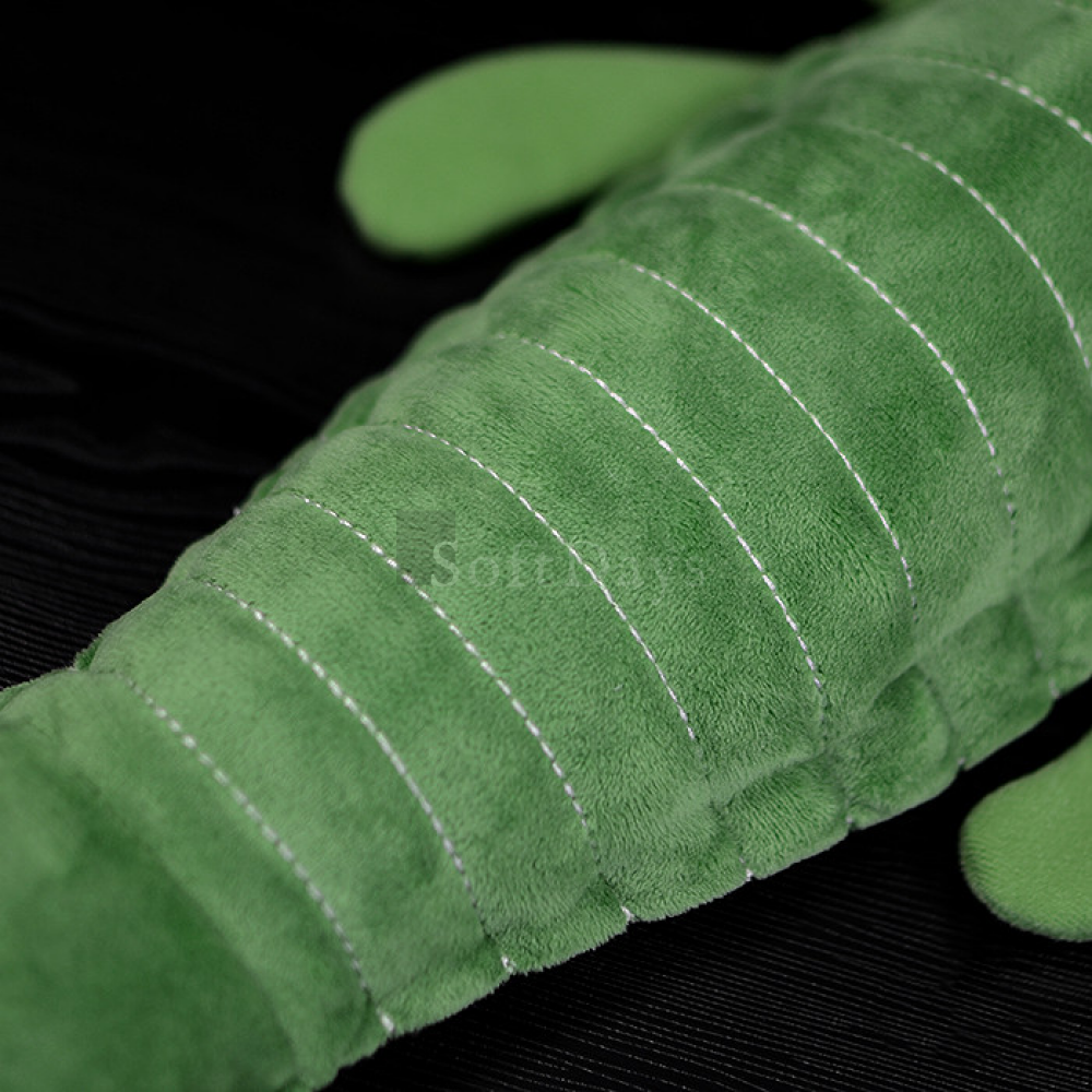 Detailed view of the Pterygotus plush’s segmented body texture for a lifelike design by SoftDaysLab