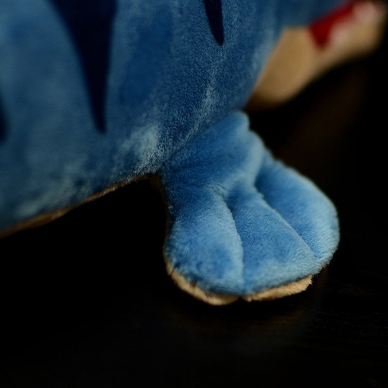 Detailed view of Mosasaurus plush toy’s fin-like flipper, crafted with premium stitching and realistic design