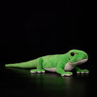 Realistic Madagascar giant day gecko plush toy with vibrant green body and red markings