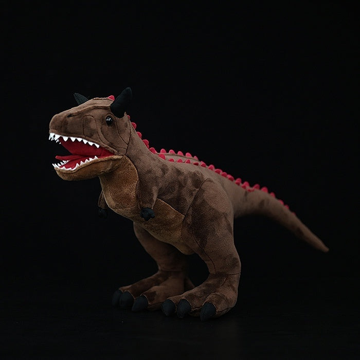Realistic Carnotaurus Dinosaur Plush Toy with lifelike details by SoftDaysLab