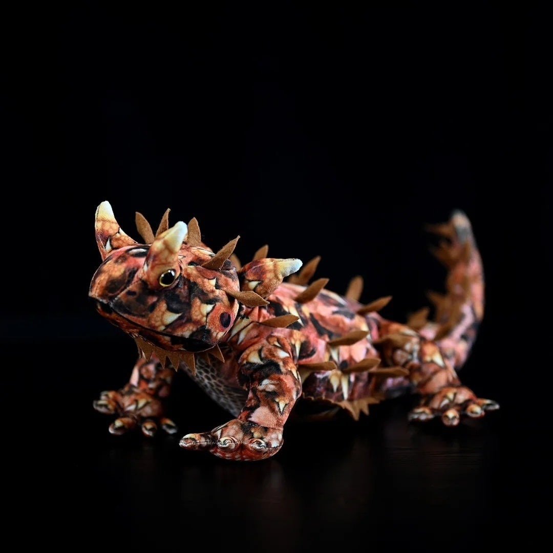 Realistic Thorny Devil Lizard Plush by SoftDaysLab, detailed with vibrant spikes and desert tones