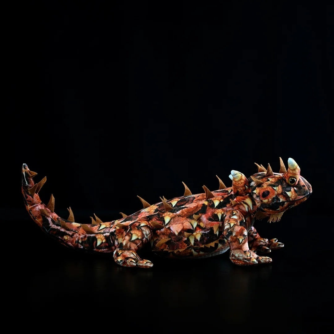 Side profile of Thorny Devil Lizard Plush showcasing realistic spikes and detailed patterns
