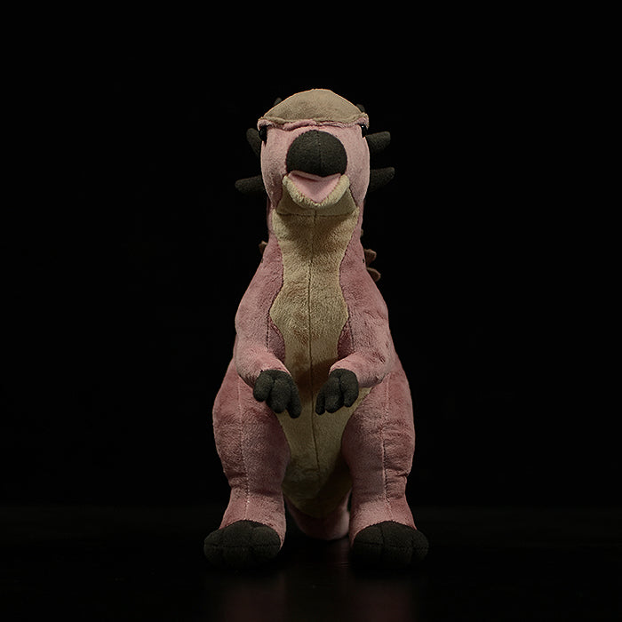 Front-facing view of the SoftDaysLab® Pachycephalosaurus Plush Toy, designed to capture its Jurassic charm