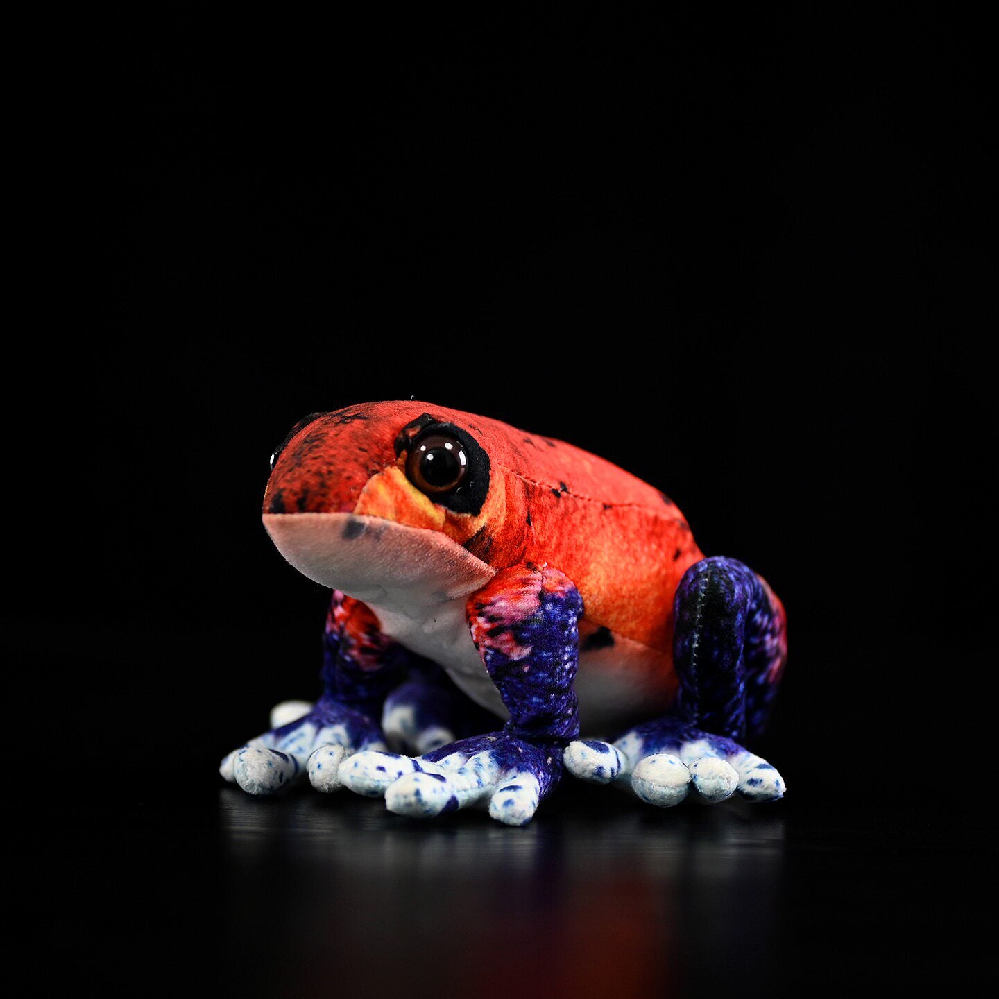 Realistic Strawberry Poison Dart Frog Plush in vibrant Blue Jeans Morph by SoftDaysLab