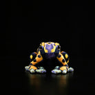 Front view of a Yellow-Banded Poison Dart Frog Plush by SoftDaysLab, realistic and vibrant design