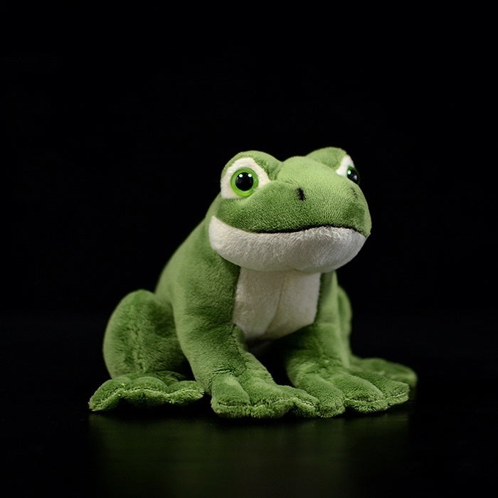 Front angle of American Green Tree Frog plush by SoftDaysLab, showcasing its adorable lifelike design