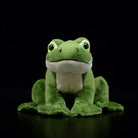 Full-frontal view of American Green Tree Frog plush with soft textures and cute expression by SoftDaysLab