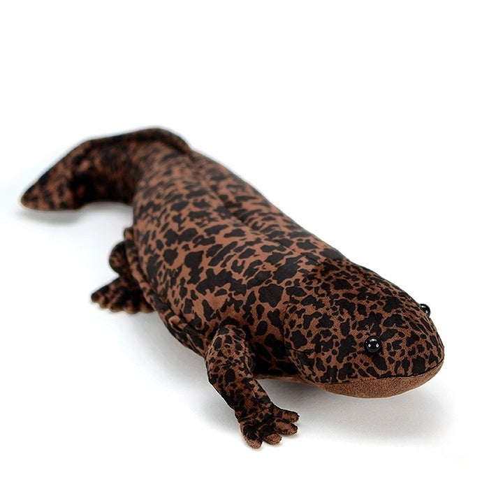 Realistic Chinese Giant Salamander plush toy by SoftDaysLab with lifelike spotted patterns and soft material