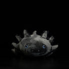 Front view of Black Melanoid Axolotl Plush by SoftDaysLab, featuring adorable and realistic details
