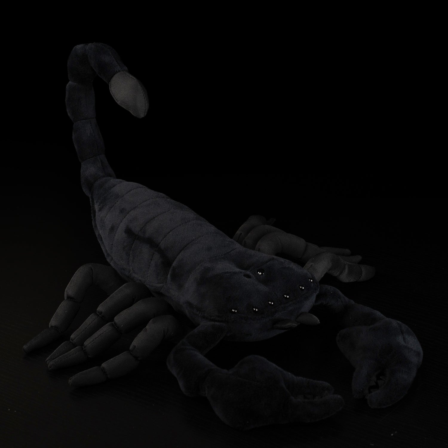 Full profile of the Emperor Scorpion Plush Toy, showcasing its curved tail and accurate anatomy by SoftDaysLab