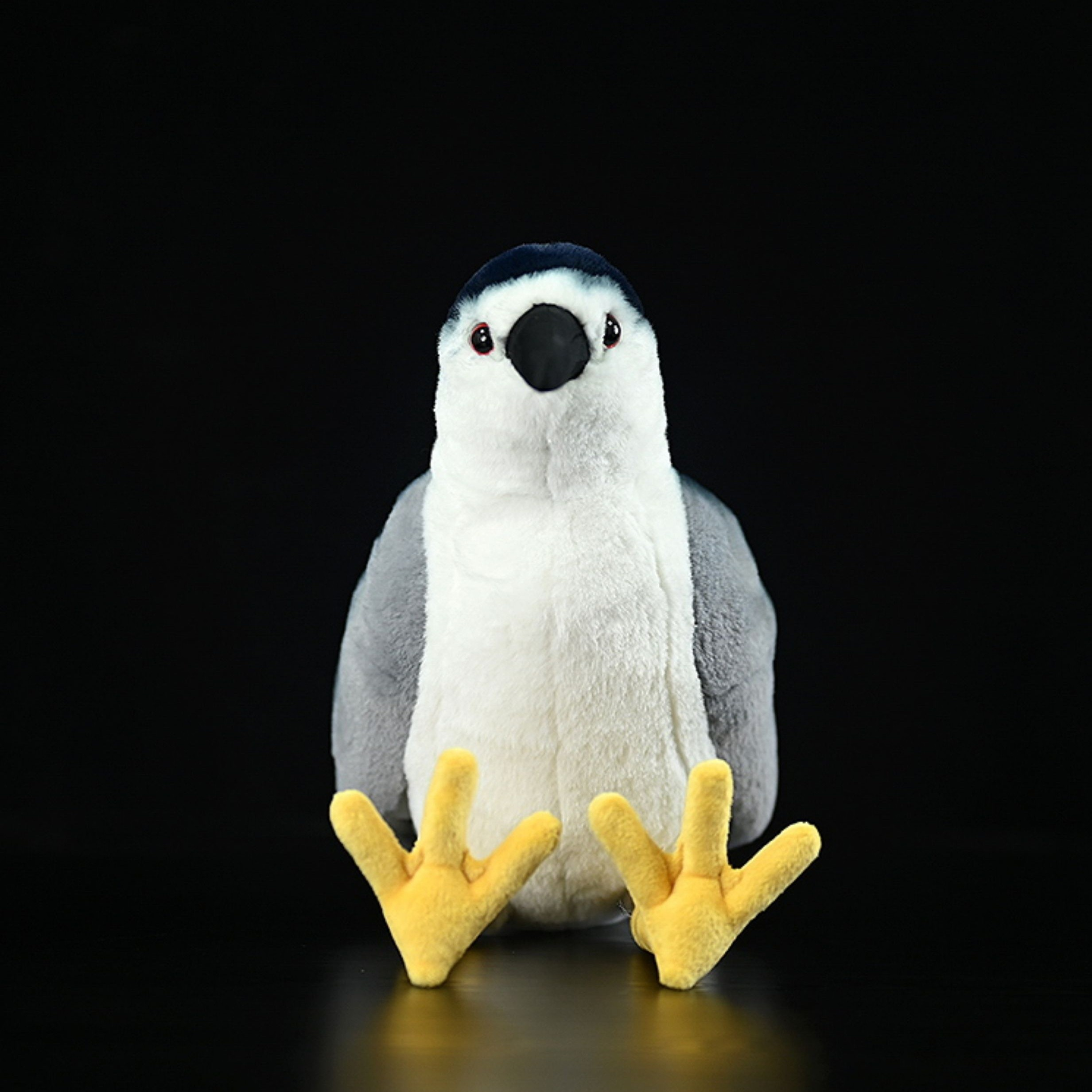 Black-crowned Night Heron stuffed animal with realistic yellow feet, perfect for bird enthusiasts and collectors