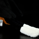 White-tipped tail feathers of the Rufous-necked Hornbill plush, emphasizing its lifelike craftsmanship