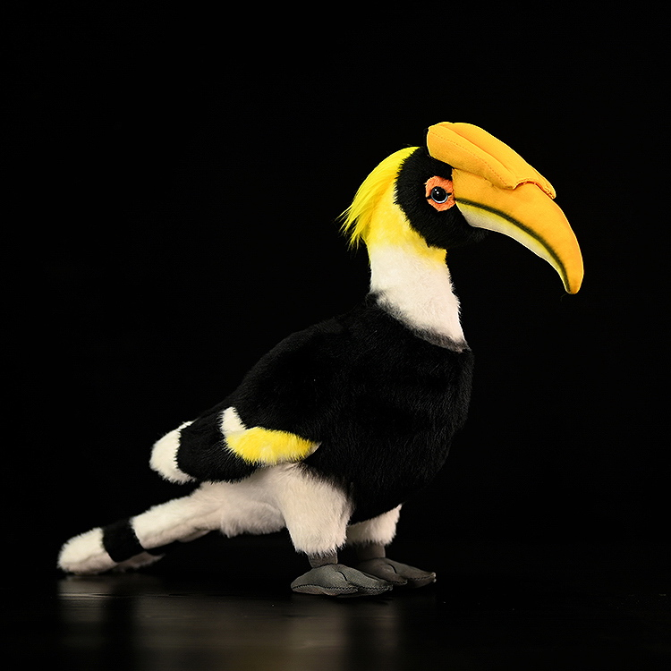 Great Hornbill plush toy by SoftDaysLab, lifelike stuffed animal with realistic details for bird enthusiasts