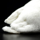 Fluffy tail feathers of Asian crested ibis stuffed toy, made of ultra-soft material for a realistic look by SoftDaysLab