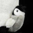 Close-up of baby penguin plush, featuring fluffy silver-grey down and adorable details by SoftDaysLab
