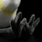 Close-up of black-faced spoonbill plush toy’s feet, showcasing realistic design and soft texture by SoftDaysLab