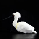 Profile view of the elegant Black-faced Spoonbill Plush Toy highlighting its realistic features