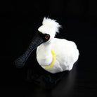 Overhead perspective of the Black-faced Spoonbill Plush Toy displaying its sleek and detailed design